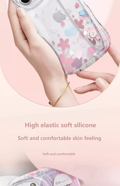 Deluxe Transparency Wrist Band Bracket Applicable Iphone 11 12 13 14 15 Pro Max Soft Silicone Cell Phone Case Anti-fall Lovers