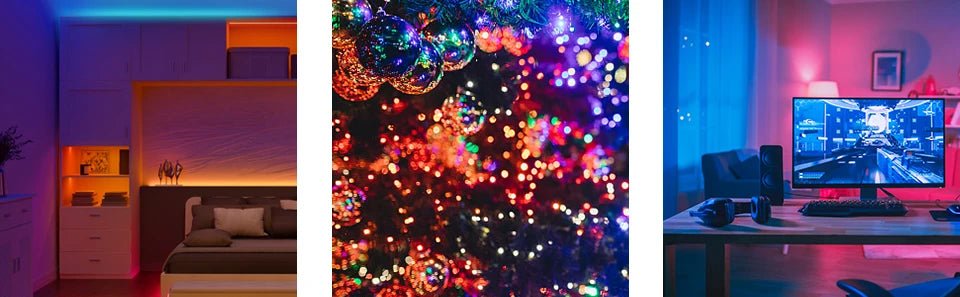 WS2812B LED Lights Kit Bluetooth App Music WS2812 Strip Light Dream Color Addressable for Room Kitchen TV Backlight 1m-20m DC5V