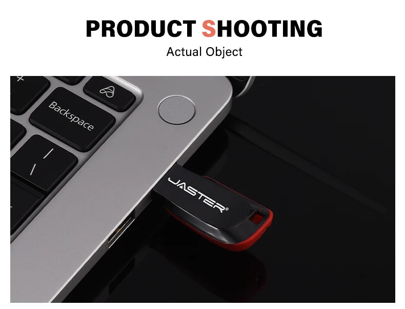 JASTER Plastic USB Flash Drive 128GB Key Chain Memory Stick 64GB Mini Pen Drive 32GB Black Creative Business Gift 16GB 8GB 4GB