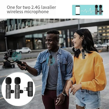 Microphone Wireless Lavalier Microphone for Live Streaming/YouTube/TikTok/Facebook Live Noise Reduction Mic For iPhone/Android