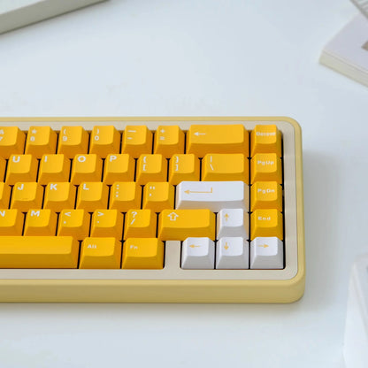 136 Keys/set Aifei Yellow Orange White Keycaps ABS Double Shot Key Caps Cherry Profile Lightproof Keycap For MX Switch Keyboards
