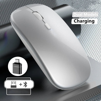 Wireless Mouse Rechargeable Dual Modes Bluetooth-combatible 2.4G USB Computer Mice For Laptop iPad Tablet Notebook Gaming Mouse