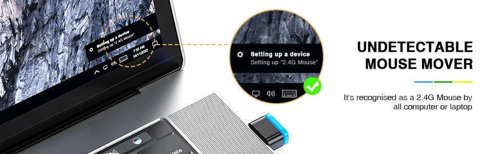 Seenda DK16 Mouse Jiggler Undetectable Mouse Mover Shaker Simulate Mice Driver-Free Keeps Computer PC Laptop Awake