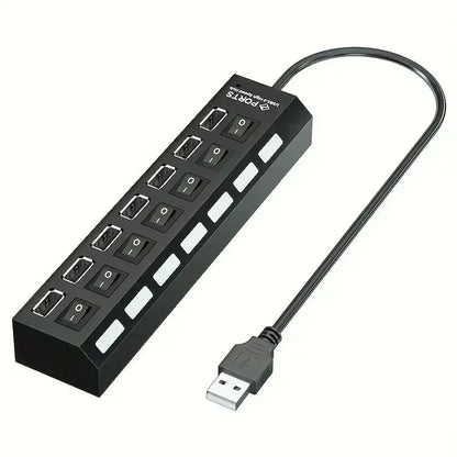 USB 3.0 Hub 4 Port 7 Port High Speed Data Transfer Expander with Led Switch Lamp Power Adapter For PC Laptop Flash Drive U Disk
