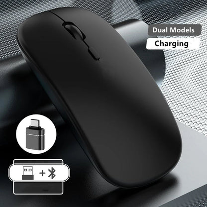 Wireless Mouse Rechargeable Dual Modes Bluetooth-combatible 2.4G USB Computer Mice For Laptop iPad Tablet Notebook Gaming Mouse