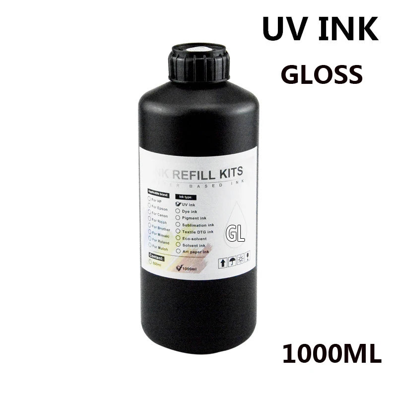 UV Hard Ink 1000ML UV Ink For Epson XP600 TX800 XP-600 L800 L805 L1800 R290 R300 1390 1400 1410 1430 DX5 DX7 DX10 UV Printer