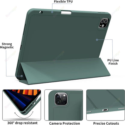 For iPad Air 5 Case ipad Air 4 iPad iPad 10th Generation Case iPad Pro 11 M1 M2 Silicone Stand Support 2nd Gen Pencil Charging