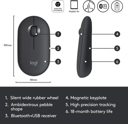 Logitech M350 Wireless Mouse with Bluetooth or 2.4GHz Receiver Silent Slim Computer Mouse No Driver Version Cannot link to G HUB