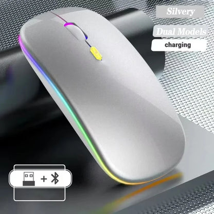 Wireless Mouse Rechargeable Dual Modes Bluetooth-combatible 2.4G USB Computer Mice For Laptop iPad Tablet Notebook Gaming Mouse