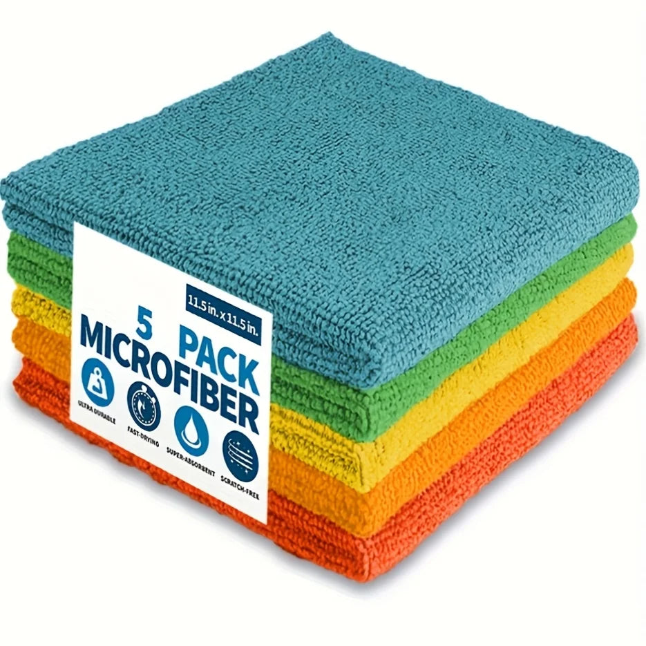 Microfiber Cleaning Cloths - Polyester, multi-surface streak-free. For outdoor, bathroom, kitchen, patio. Super absorbent, versa