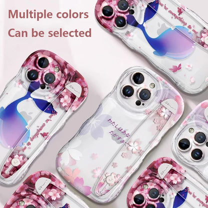 Deluxe Transparency Wrist Band Bracket Applicable Iphone 11 12 13 14 15 Pro Max Soft Silicone Cell Phone Case Anti-fall Lovers