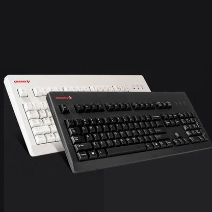 CHERRY G80-3494 Black White Plastic Case Black Green Silent Red Switch 104 Full Size Retro Typing Mechanical Keyboard