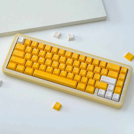 136 Keys/set Aifei Yellow Orange White Keycaps ABS Double Shot Key Caps Cherry Profile Lightproof Keycap For MX Switch Keyboards