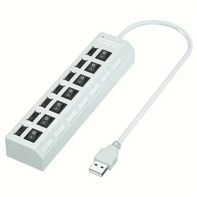 USB 3.0 Hub 4 Port 7 Port High Speed Data Transfer Expander with Led Switch Lamp Power Adapter For PC Laptop Flash Drive U Disk