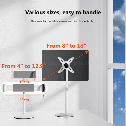 Kimdoole VESA Monitor Desk Mount Single Monitor Stands Freestanding Fits 13'' to 18'' Computer Screen with Height Adjustable