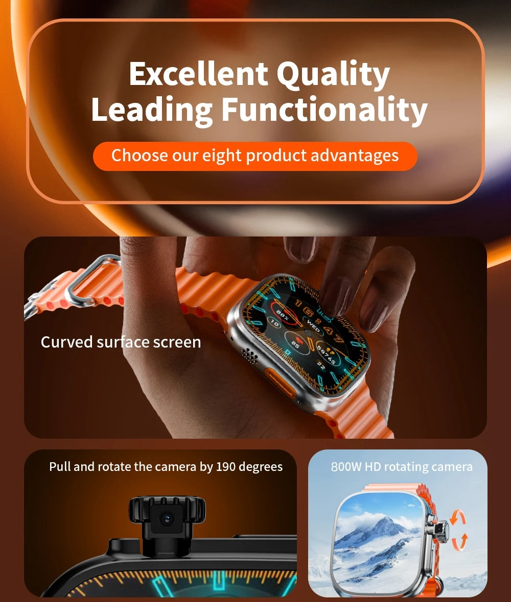 JC02 Pro Smart Watch 2.2 inch Amoled 4G/5G WIFI GPS Curved Screen 480*520 Display App Download Android 10 Sim Card Smartwatch