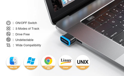 Seenda DK16 Mouse Jiggler Undetectable Mouse Mover Shaker Simulate Mice Driver-Free Keeps Computer PC Laptop Awake