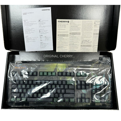 CHERRY G80-3494 Black White Plastic Case Black Green Silent Red Switch 104 Full Size Retro Typing Mechanical Keyboard