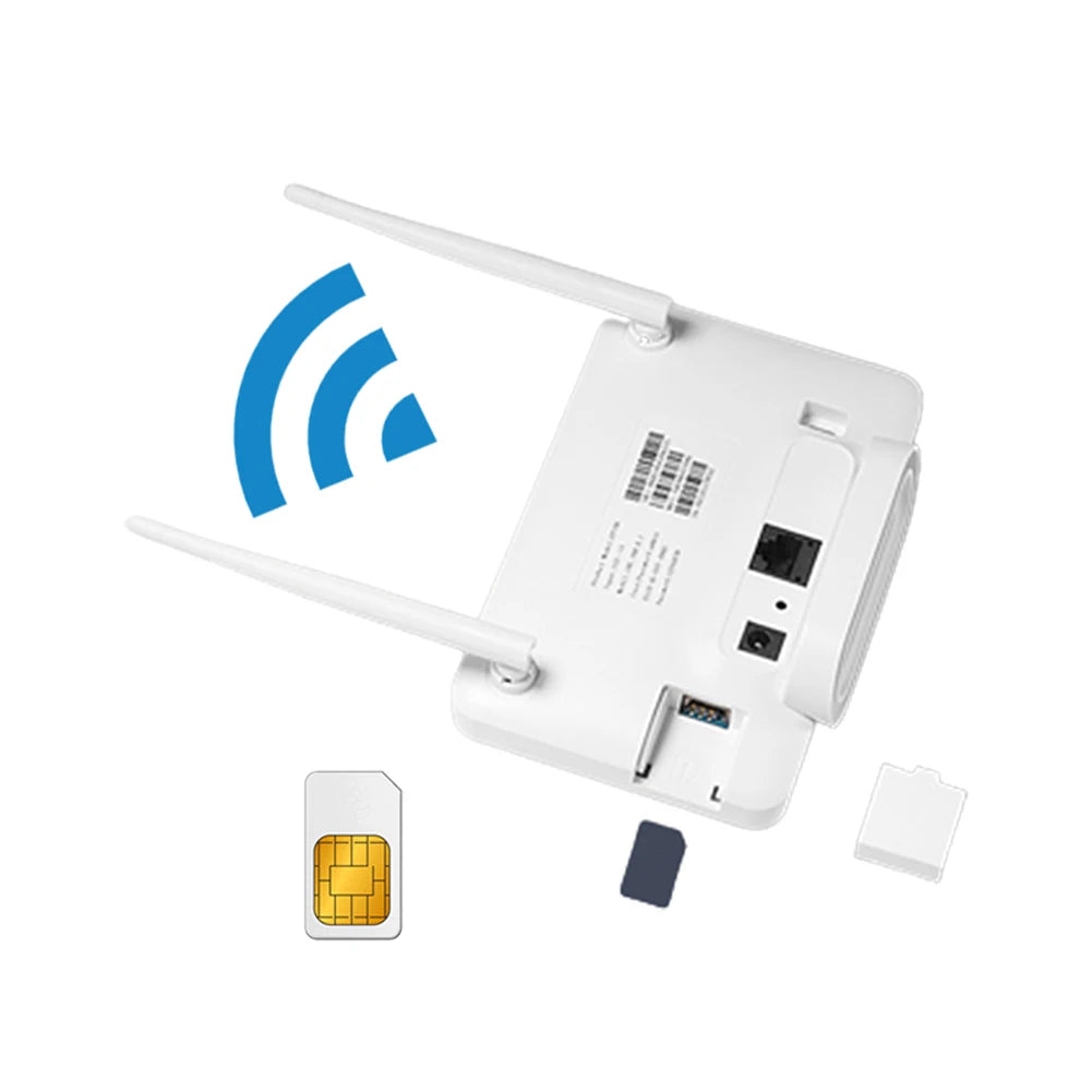 4G LTE CPE Router Modem 300Mbps Wireless Hotspot External Antenna with Sim Card Slot EU Plug for Home Travel Work