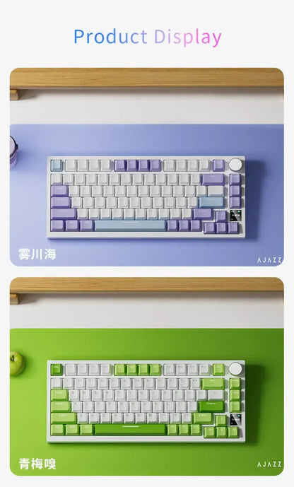 Ajazz Ak820 Wired Mechanical Keyboard 75% Layout Full Keys Hot Swappable Pc Laptop with Display Esports Gaming Keyboard
