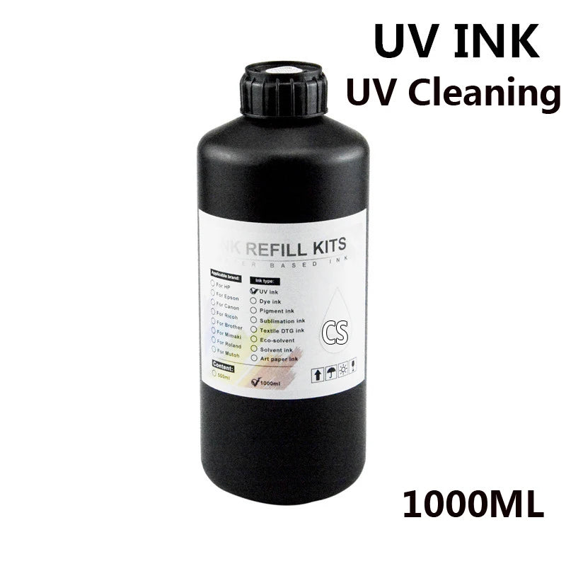 UV Hard Ink 1000ML UV Ink For Epson XP600 TX800 XP-600 L800 L805 L1800 R290 R300 1390 1400 1410 1430 DX5 DX7 DX10 UV Printer