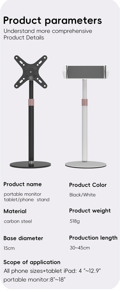 Kimdoole VESA Monitor Desk Mount Single Monitor Stands Freestanding Fits 13'' to 18'' Computer Screen with Height Adjustable