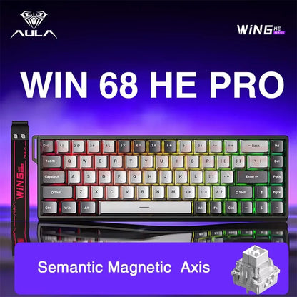 Aula Win68 HE Magnetic Switch MIni E-sports Gaming Keyboard 8k Wired Custom Hot Swap RGB Mechanical Keyboard for Pc Gamer Gift
