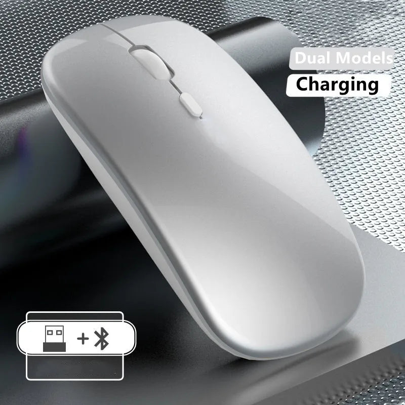 Wireless Mouse Rechargeable Dual Modes Bluetooth-combatible 2.4G USB Computer Mice For Laptop iPad Tablet Notebook Gaming Mouse
