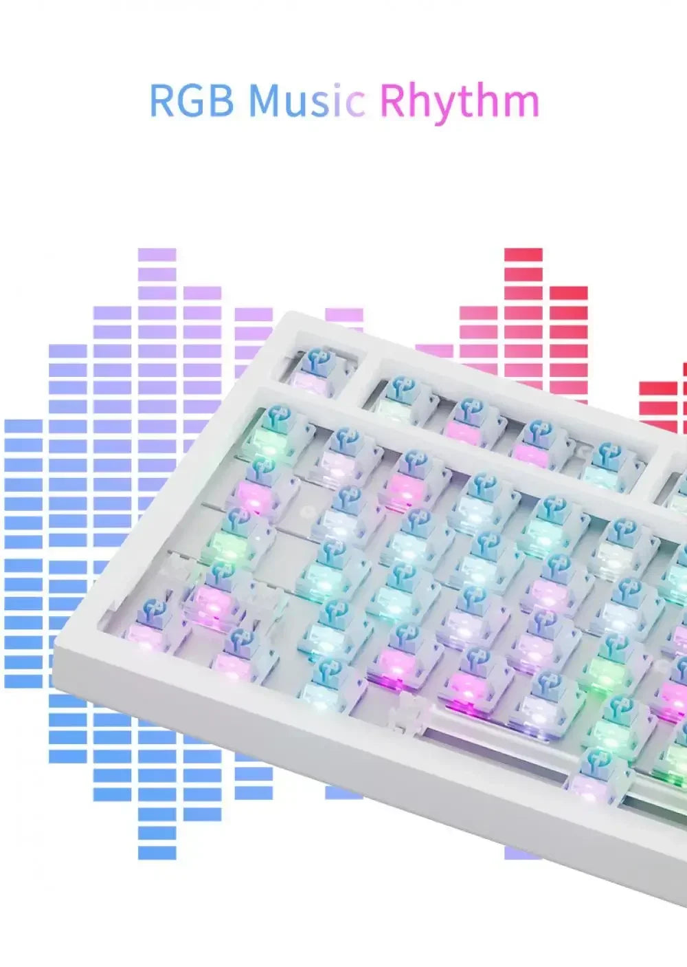 Ajazz Ak820 Wired Mechanical Keyboard 75% Layout Full Keys Hot Swappable Pc Laptop with Display Esports Gaming Keyboard