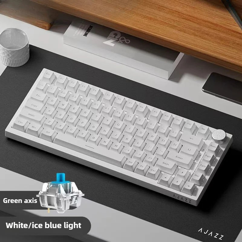 Ajazz Ak820 Wired Mechanical Keyboard 75% Layout Full Keys Hot Swappable Pc Laptop with Display Esports Gaming Keyboard