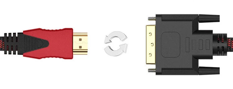 HDMI-compatible to DVI 24+1 Braided Cable With DVI 24+5 1080P HD Video Connection Computer Monitor TV Projector Converter