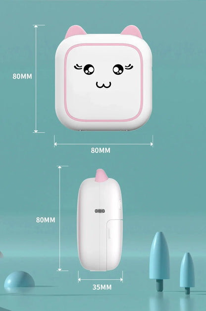Portable Mini Thermal Photo Printer Cordless Label Printer Rechargeable Design Compact for Text Photos and Symbols for Printing