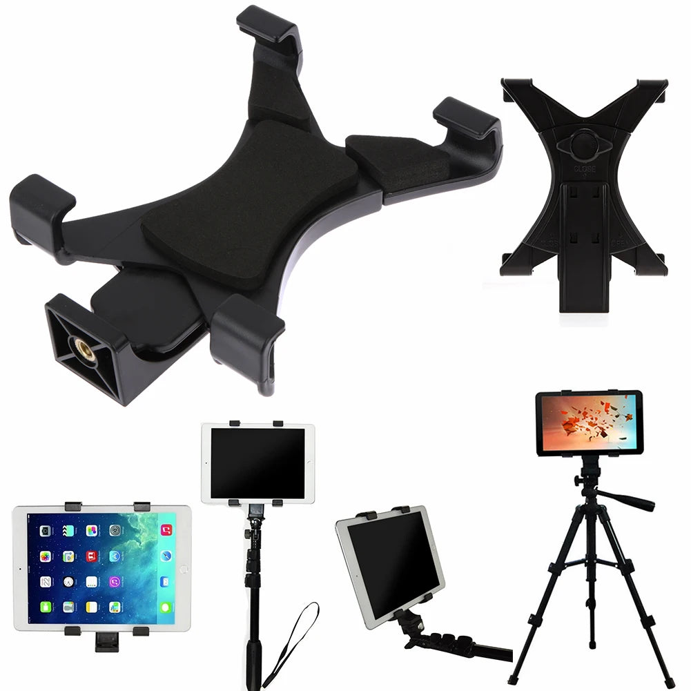 Tablet Stand Tablet Tripod Mount Adapter 1/4in Thread Adapter Tablet Clamp for iPad 2/3/4/Air/Air 2/Mini/Galaxy Tab 7