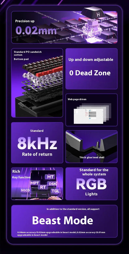 Aula Win68 HE Magnetic Switch MIni E-sports Gaming Keyboard 8k Wired Custom Hot Swap RGB Mechanical Keyboard for Pc Gamer Gift