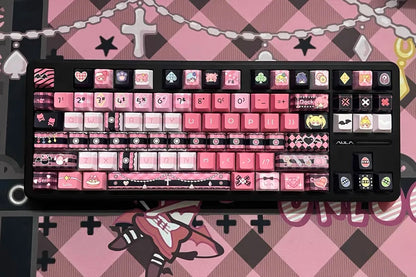 Cute Keycaps Anime MOA Keycaps 142 Keys Gift for Girl Cute Square Thermal Sublimation Mechanical Keyboard 2.25 U 2.75U for Alice