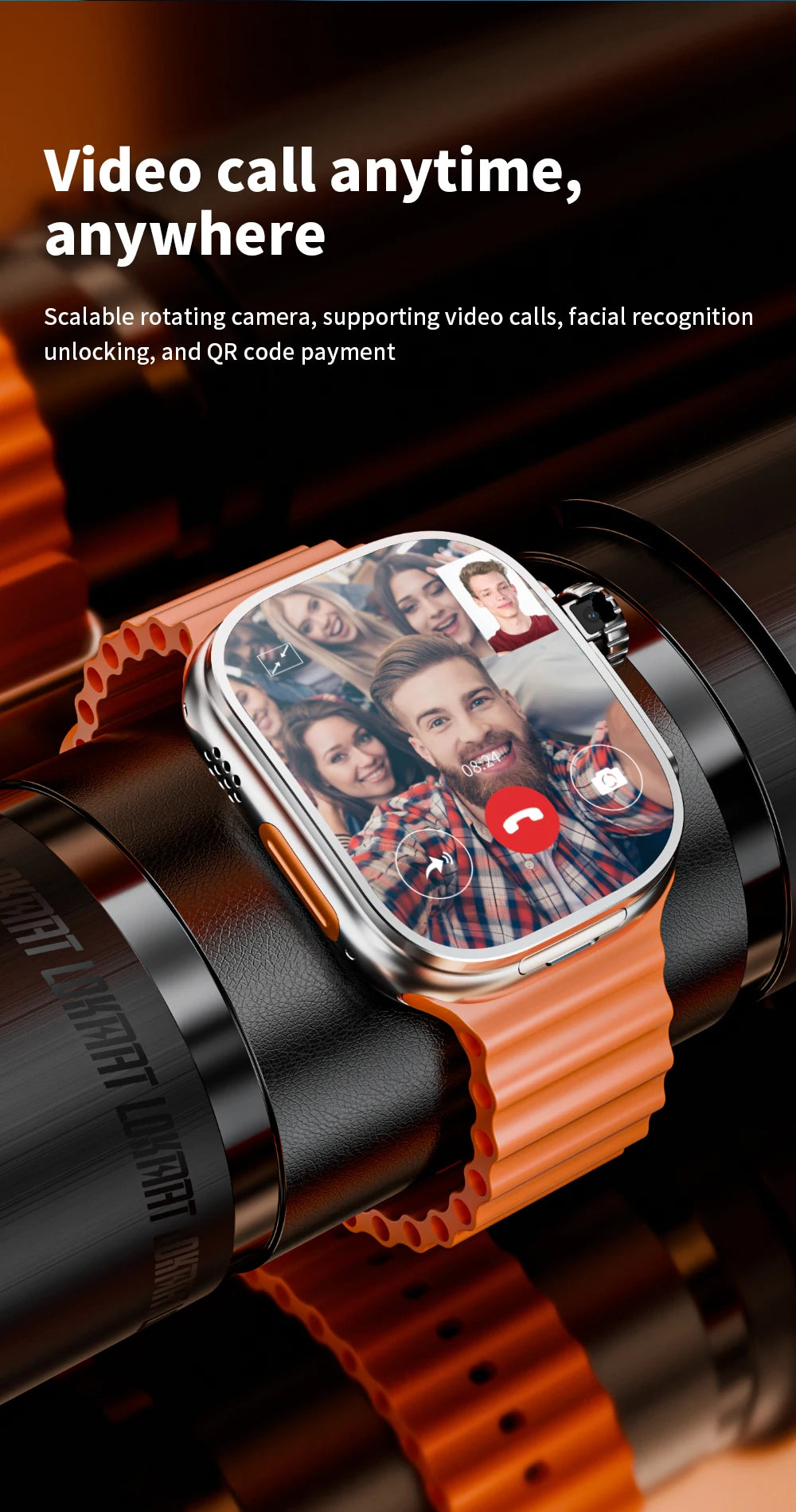 JC02 Pro Smart Watch 2.2 inch Amoled 4G/5G WIFI GPS Curved Screen 480*520 Display App Download Android 10 Sim Card Smartwatch