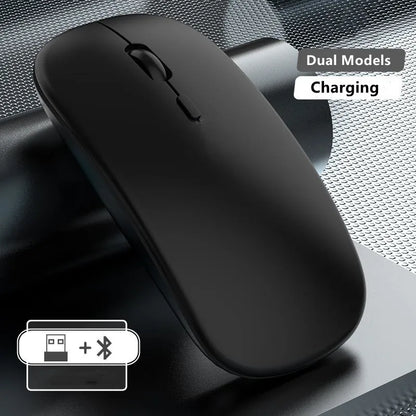 Wireless Mouse Rechargeable Dual Modes Bluetooth-combatible 2.4G USB Computer Mice For Laptop iPad Tablet Notebook Gaming Mouse