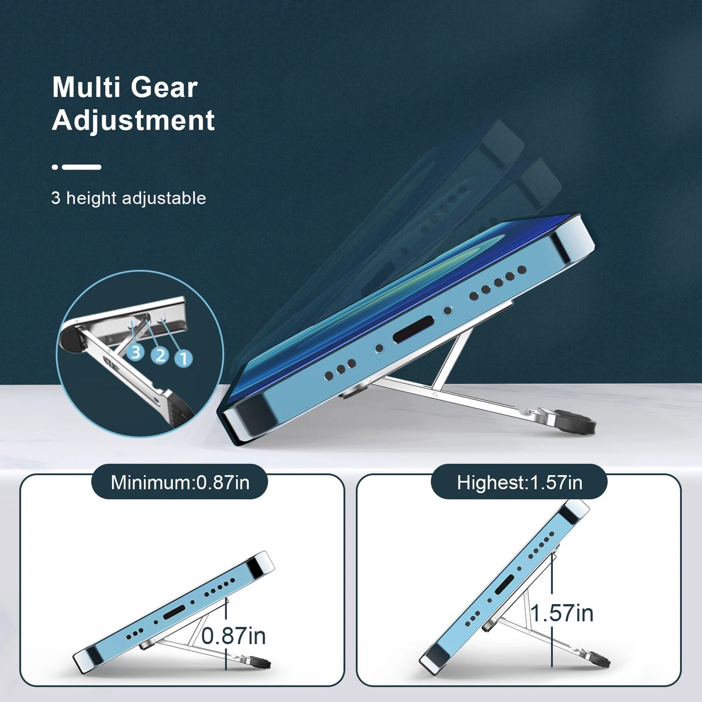 Oatsbasf Portable Laptop Holder Invisible Adhesive Non-slip Notebook Stand For Macbook Pro Air iPad Lenovo PC Cooling Tablet Leg