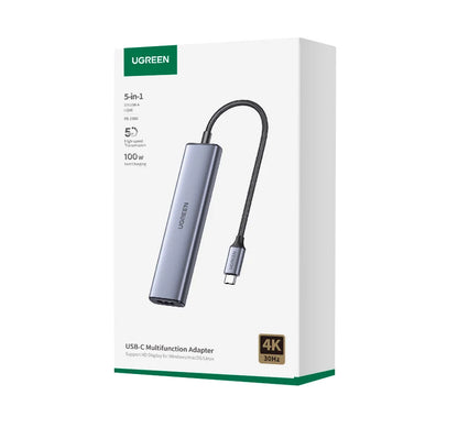 UGREEN 5-in-1 USB C HUB 4K HDMI USB3.0 HUB PD100W Multiport Adapter for Laptop MacBook Pro/Air iPad Pro iPhone15/16 Samsung Dell