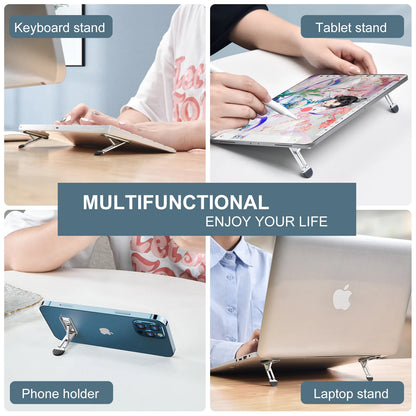 Oatsbasf Portable Laptop Holder Invisible Adhesive Non-slip Notebook Stand For Macbook Pro Air iPad Lenovo PC Cooling Tablet Leg