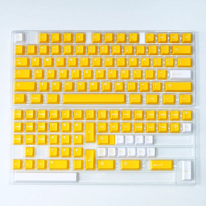136 Keys/set Aifei Yellow Orange White Keycaps ABS Double Shot Key Caps Cherry Profile Lightproof Keycap For MX Switch Keyboards