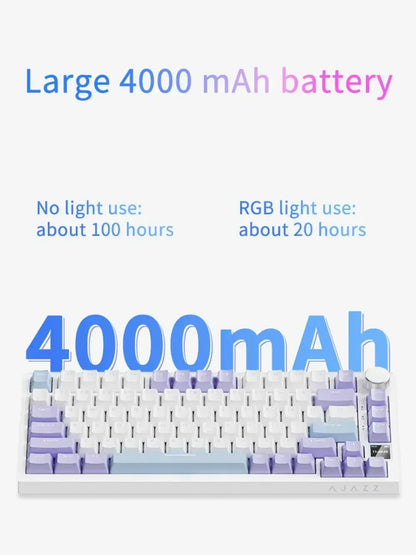 Ajazz Ak820 Wired Mechanical Keyboard 75% Layout Full Keys Hot Swappable Pc Laptop with Display Esports Gaming Keyboard