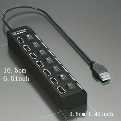 USB 3.0 Hub 4 Port 7 Port High Speed Data Transfer Expander with Led Switch Lamp Power Adapter For PC Laptop Flash Drive U Disk