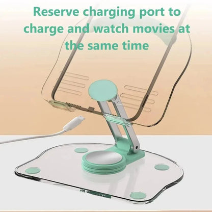 Transparent Rotating Stand Acrylic Plate Desktop Mobile Phone Tablet Universal Live Folding Adjustment Computer Support Stand