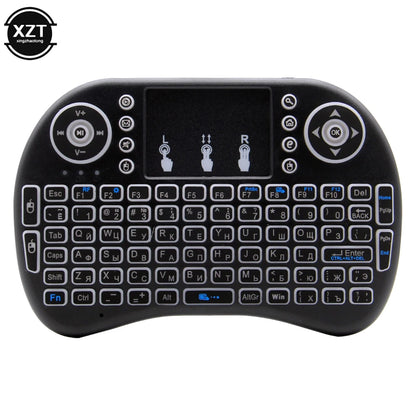 Backlit English Russian 2.4G Air Mouse Remote Touchpad for Android TV Box PC I8 Mini Wireless Keyboard