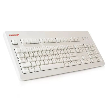CHERRY G80-3494 Black White Plastic Case Black Green Silent Red Switch 104 Full Size Retro Typing Mechanical Keyboard