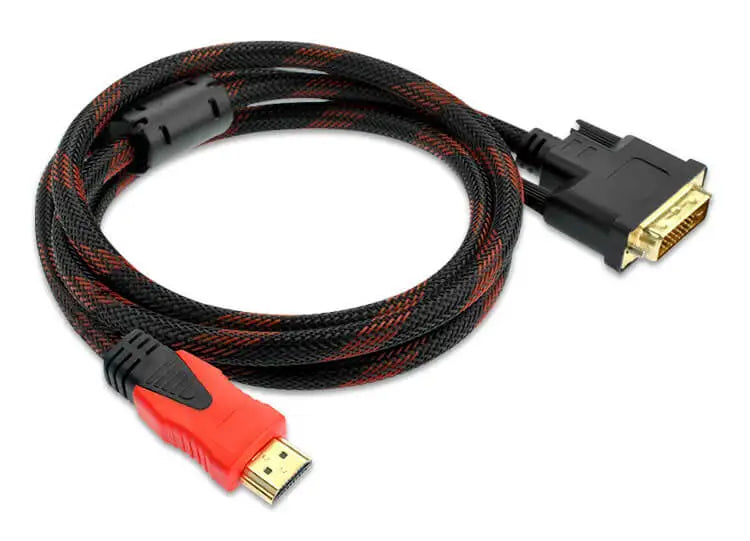 HDMI-compatible to DVI 24+1 Braided Cable With DVI 24+5 1080P HD Video Connection Computer Monitor TV Projector Converter