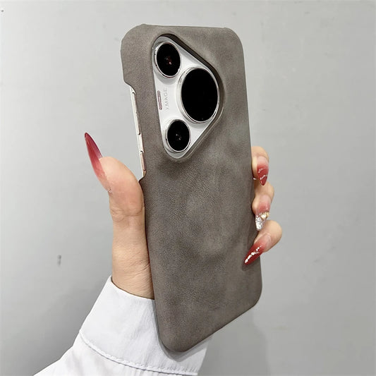 Luxury Matte Leather Frameless Phone Case For Huawei Pura 70 Ultra Pro Plus Mate 60 Magnetic For Magsafe Wireless Charge Cover