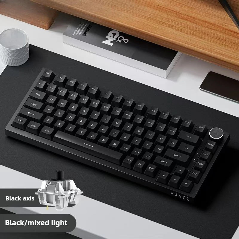 Ajazz Ak820 Wired Mechanical Keyboard 75% Layout Full Keys Hot Swappable Pc Laptop with Display Esports Gaming Keyboard