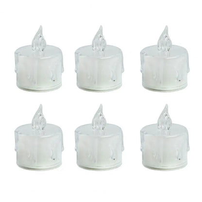 6Pcs/Set Electronic Candles  Attractive Vivid LED Candle Lamp Ornament  Beautiful Small Tea Wax Light
